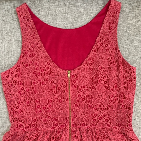 DONATED - Coral Lace/Eyelet Dress - Picture 3 of 7